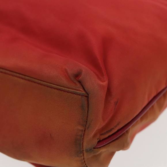 PRADA Hand Bag Nylon Red Silver Auth 95372 - Picture 15 of 16